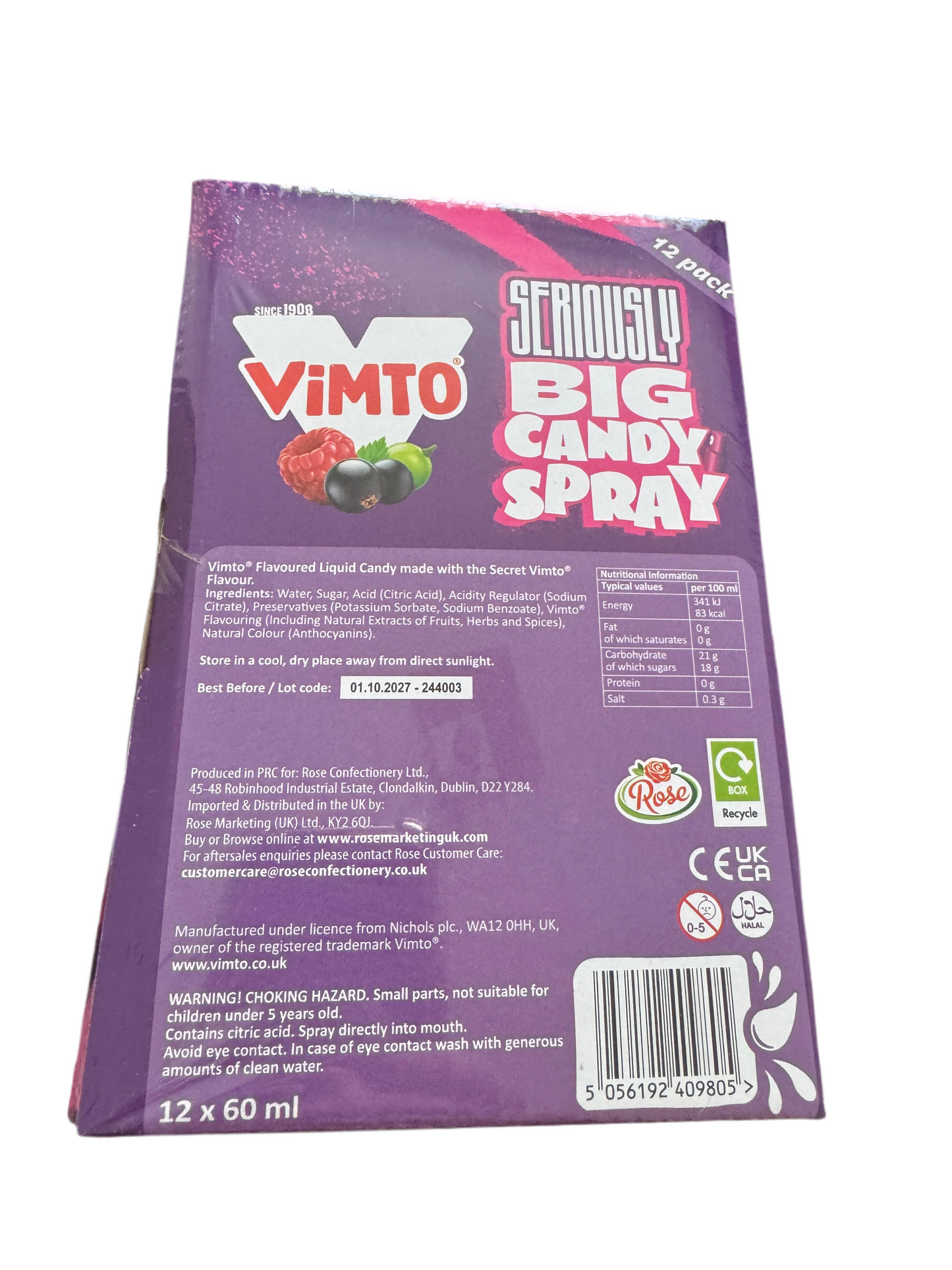 Vimto Seriously Big Candy Spray x 12