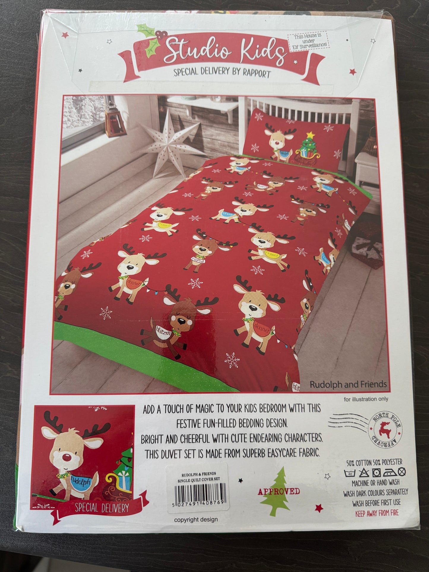 Children's Christmas Duvet Set (Single) Rudolph