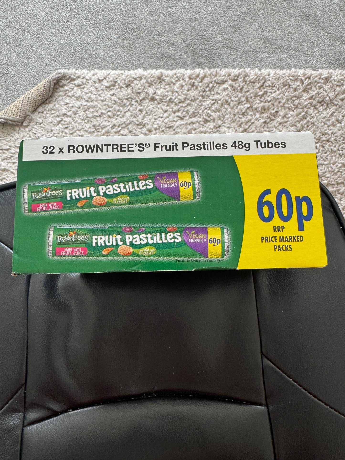 Rowntree's Fruit Pastels Box. 32 x 48g Tubes