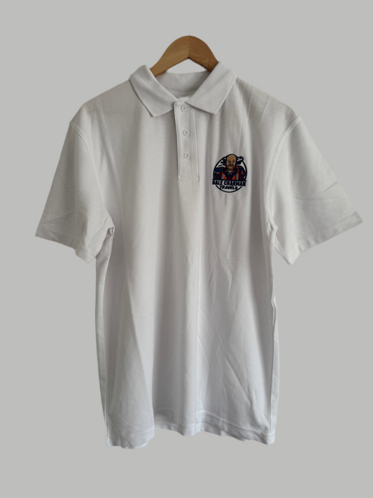 Dale Charman Travles Branded White Polo Shirts