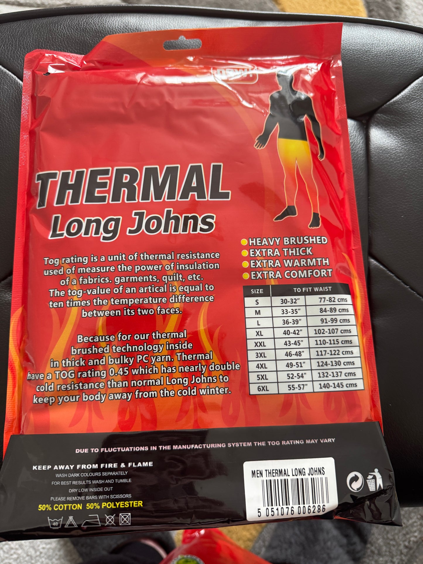 Mens Thermal Long Johns and Vest Top. Size XXL